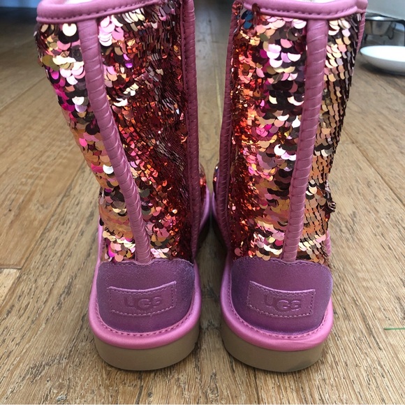 New UGG Classic Short Sequin Boot, Pink Sparkly Boots, UGGs w Sequins, … - Picture 2 of 11